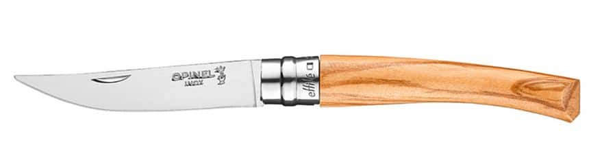 Opinel 18. N08, Opinel Effilé, RVS/olijf, doos